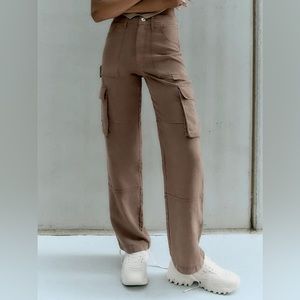 Zara Rustic Cargo Pants in Brown Size 10